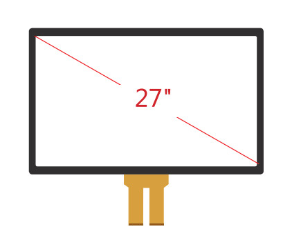 Het ingebedde 27“ G+G Projecterende Capacitieve Aanrakingsscherm, Lcd het Comité van het Aanrakingsscherm